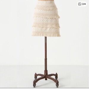 Anthropologie HD in Paris Ivory Lace Skirt Size 2